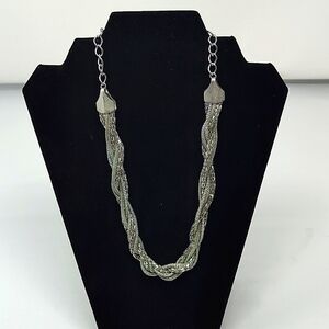 Silver Tone Twisted Necklace